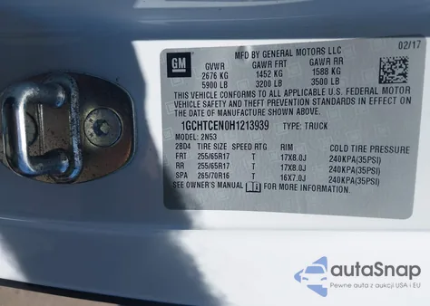 2017 Chevrolet Colorado Lt z USA, uszkodzony, nr VIN 1GCHTCEN0H1213939